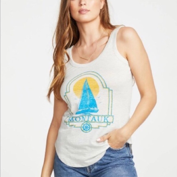 Revolve X Chaser “Montauk” Sleeveless Tee Size M - Picture 3 of 10